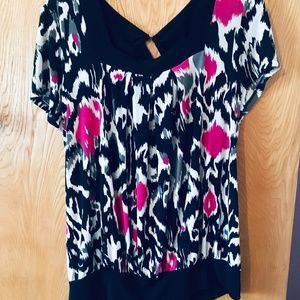 Candy Rain Plus Black, Pink, and White  Blouse